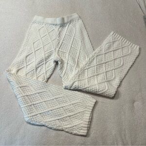 Sabo Skirt Cream Cable Knit Cozy Joggers Sweatpants